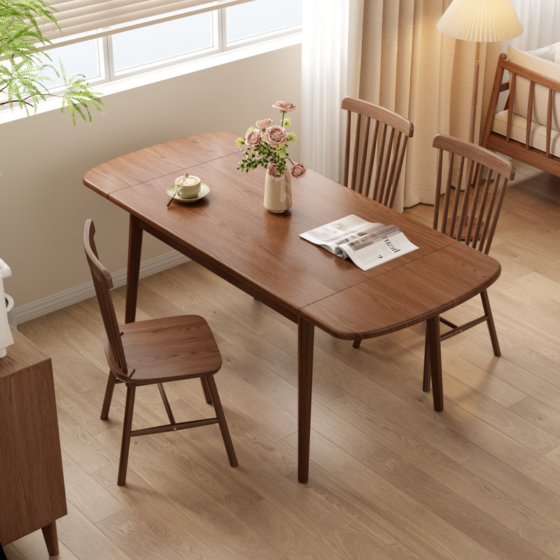 Solid Wood Extendable Dining Table And Chair Set – 3-In-1 Expandable, Fas-Grade Rubberwood, Easy Assembly, Versatile For Home Dining Areas