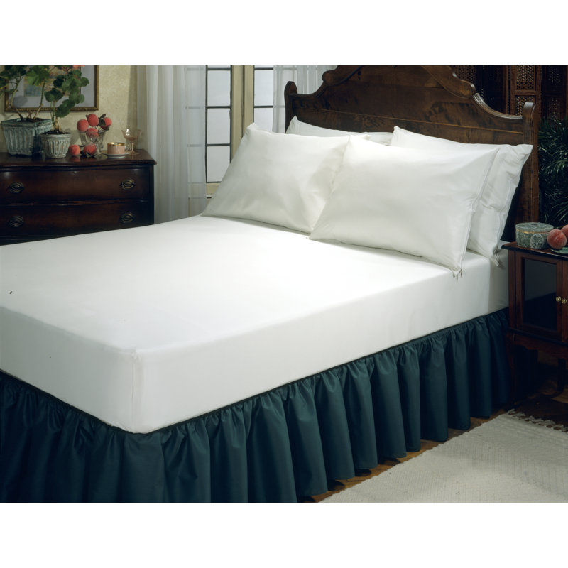 Queen White Waterproof Vinyl Fitted Mattress Protector