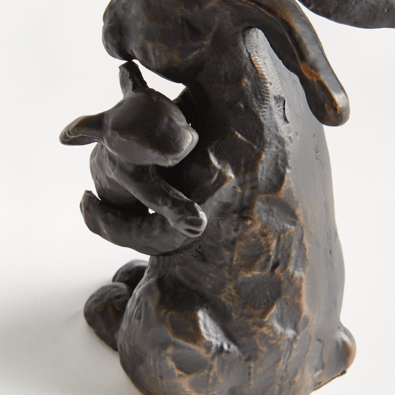 MOTHER RABBIT SCULPTURE, Black
