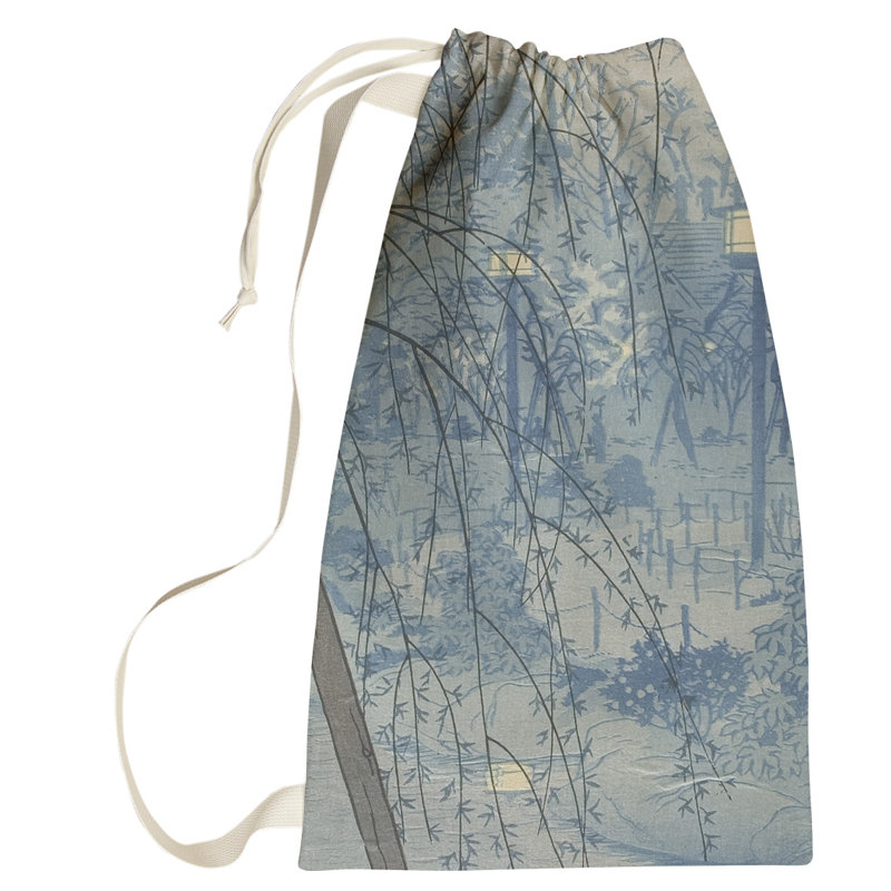 Maez Fabric Laundry Bag with Handles, Small ( 64" H x 20" W x 1.5" D), Blue