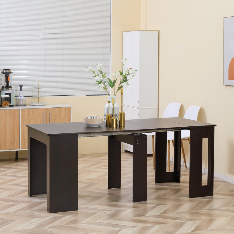 Folding Dining Table, Kitchen Table for Small Spaces, Dark Brown