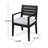 2Pcs Dark Grey Dining Chairs - Wood Frame With Sandblast Natural Finish And Water- Cushion, Modern Chair  2 , Hand Crafted Substantial Frames Cushions, Chic Seating Option