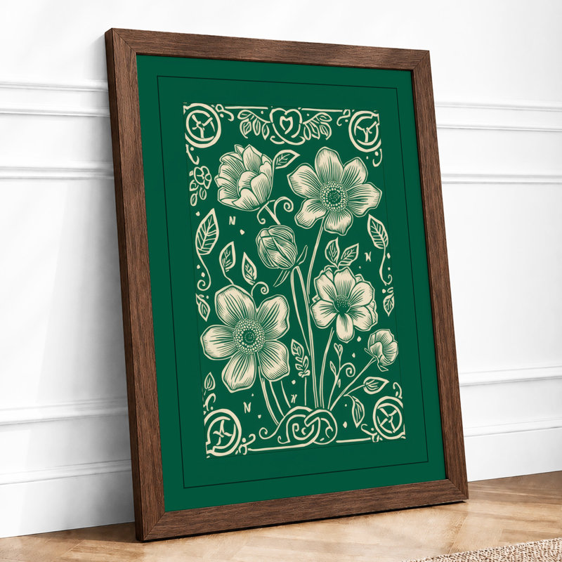 Flowering Botanicals Botanical - Framed Print, Walnut, A1 - 84.1 x 59.4 cm