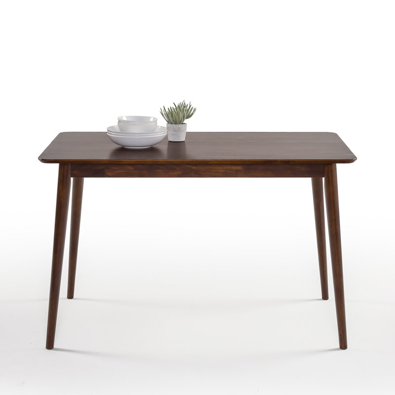 Espresso Solid Wood Mid-century Modern Dining Table, 47"
