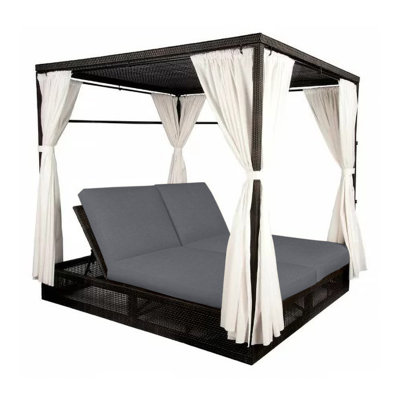 Montecito 74.5'' High-Density Polyethylene (HDPE) Wicker Outdoor Patio Daybed