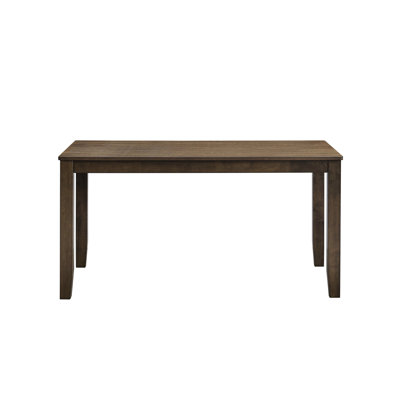 Rectangular Walnut - Hued Contemporary Designed Dining Table Using Solid Rubber Wood And With Synthetic Leather, 35 In Depth, 59 Width, 30 Height, 50 Lb Weight, 100 Lbs Judicious Load Colored