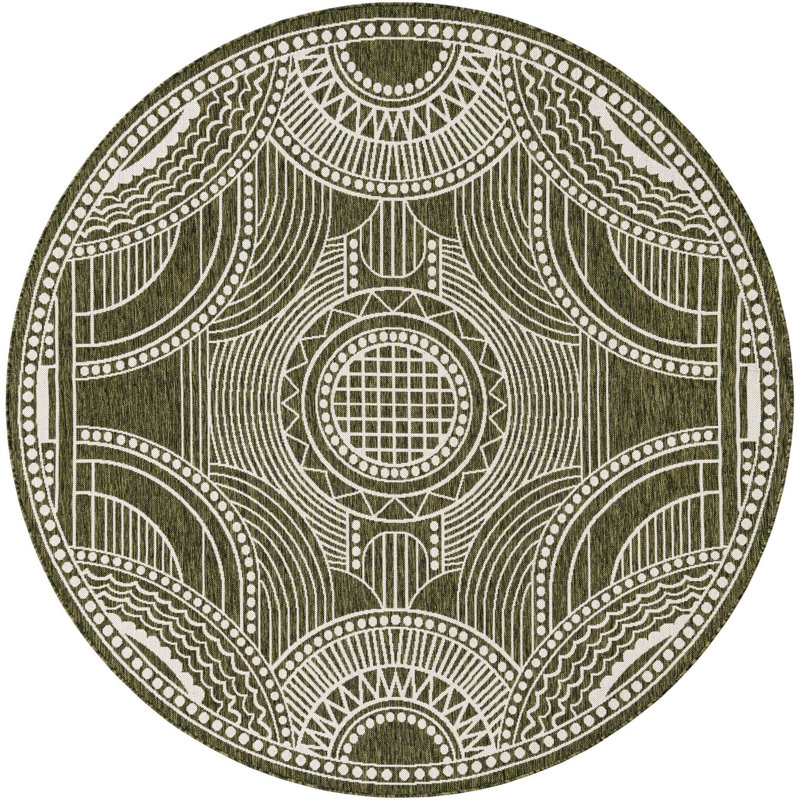 Tapis vert Aucun, Rond 7 pi 10 po
