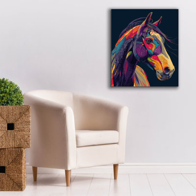  «Colorful Farm Horse2» par Rich Monet, art mural sur toile, 26 po x 30 po