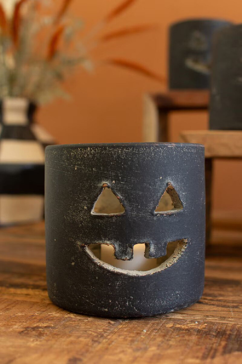 Esmeray Clay Tealight Candle Holder, 4" H x 4" W x 4" D