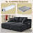 Masir Boneless Sleeper Couch,Double Chaises Lounge With Pillows, Could Plush Corduroy-515763134
