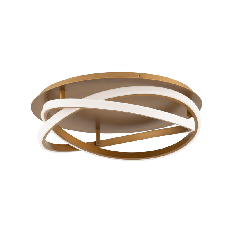 Veloce LED Flush Mount, Aged Brass