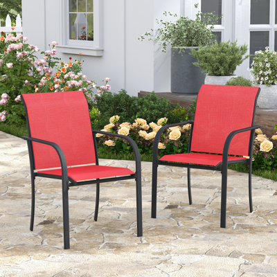 Outdoor Stackable PVC-coated polyester Dining Chair
