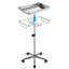 Mobile Mobile Mayo Support en acier inoxydable avec 2 plateaux sur roulettes réglables pour salon médical