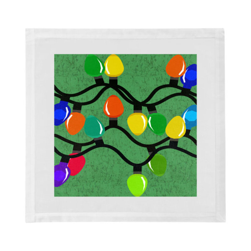 Xmas Tangle Cotton Sateen Dinner Napkins, Green
