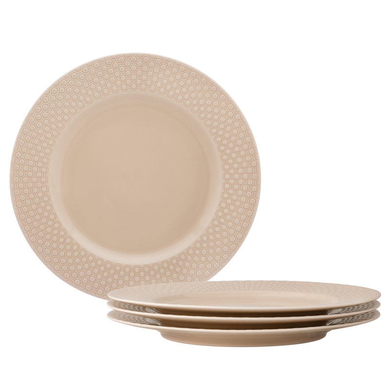 Ensemble de 4 assiettes plates Kikko, 10,5 po, Rose