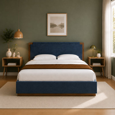 Contemporary Upholstered Platform Bed With Gas Lift Storage