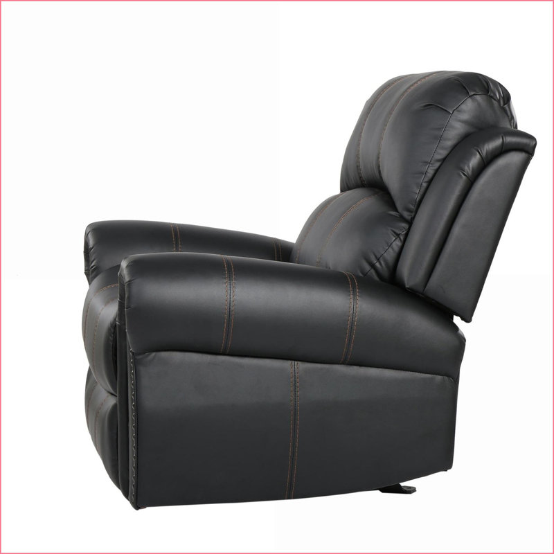 Fauteuils inclinables, fauteuil inclinable contemporain en similicuir | Noir | Polyuréthane