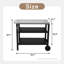 Chariot de barbecue extérieur à 3 niveaux avec surface en acier inoxydable, roues de table de préparation barbecue, barre de service roulante pour patio et cour arrière, support de four à pizza en noir, construction, grand rangement, stable