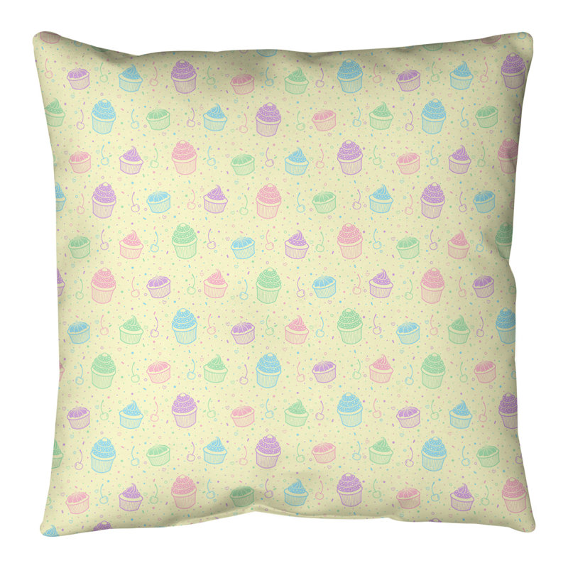 Coussin de sol Katelyn Elizabeth, 40 po x 40 po, Jaune et pastel