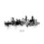 Boston Massachusetts Skyline Name Black and White by Michael Tompsett - 1 Piece Wall Art on Canvas-1656386945-1656386946