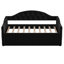 Lit de jour simple en velours noir avec lit gigogne et gigogne escamotable, convient aux petits espaces, structure robuste de type C, sans sommier, stable-267034481