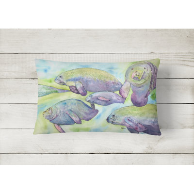 Manatee Indoor/Outdoor Throw Pillow