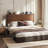 Headboard for King Size Bed,Retro Oil-Waxed Leather Upholstered Head Board with Smart LED Lights (60,000 DIY Colors), Hidden Storage & USB/Type-C Ports, 3-Level Height Adjustable-734903189-734903191