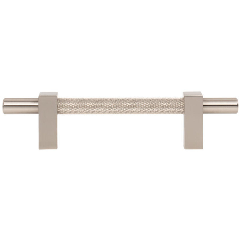 Larkin 3 Knurled Center Bar Pull, Satin Nickel, 3 3/4"