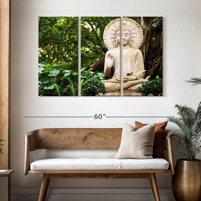Statue de Bouddha Adella dans les bois, H 32 po x l 50 po