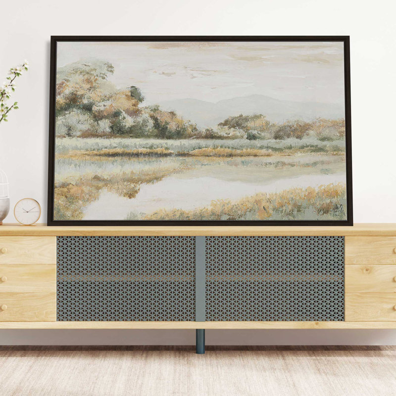 Rio Lindo - Peinture, L 63,5 po x H 39,5 po, Encadrement brun