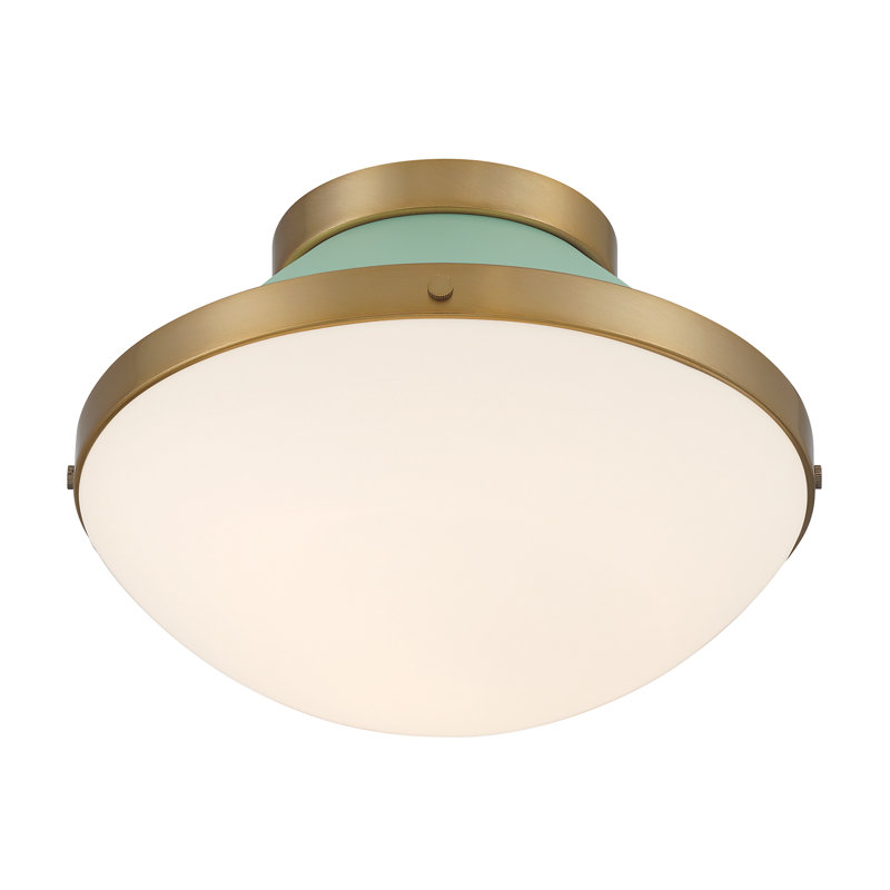 Bolderberg 1 Light Vibrant Flush Mount, Green