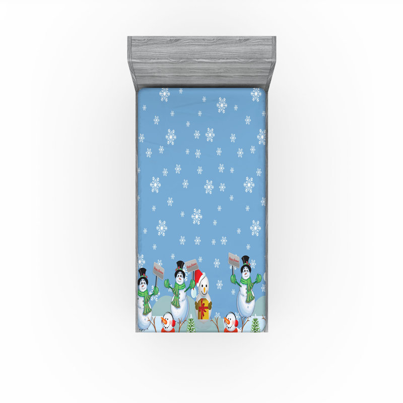 Multicolore Ambesonne Christmas, Drap-housse de taille simple