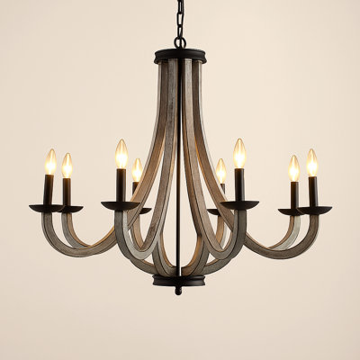 8-Light Matte Black And Withered Vine Matal Candle-Style Classic/Traditional Chandelier For Living Room/Bedroom(35.04")