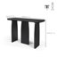 Ensemble de 2 consoles en bois noir et miroir mural en rotin Brandy 2 pièces Adelin
