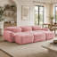 Canapé modulaire en tissu moelleux 3 places avec repose-pieds mobile, sans assemblage, conception antidérapante, rose-743115976