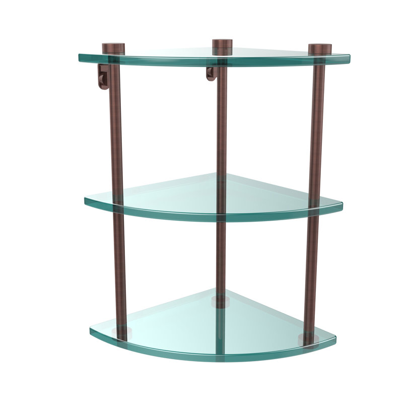 Gober 3 Piece Triangle Corner Shelf, Antique Copper