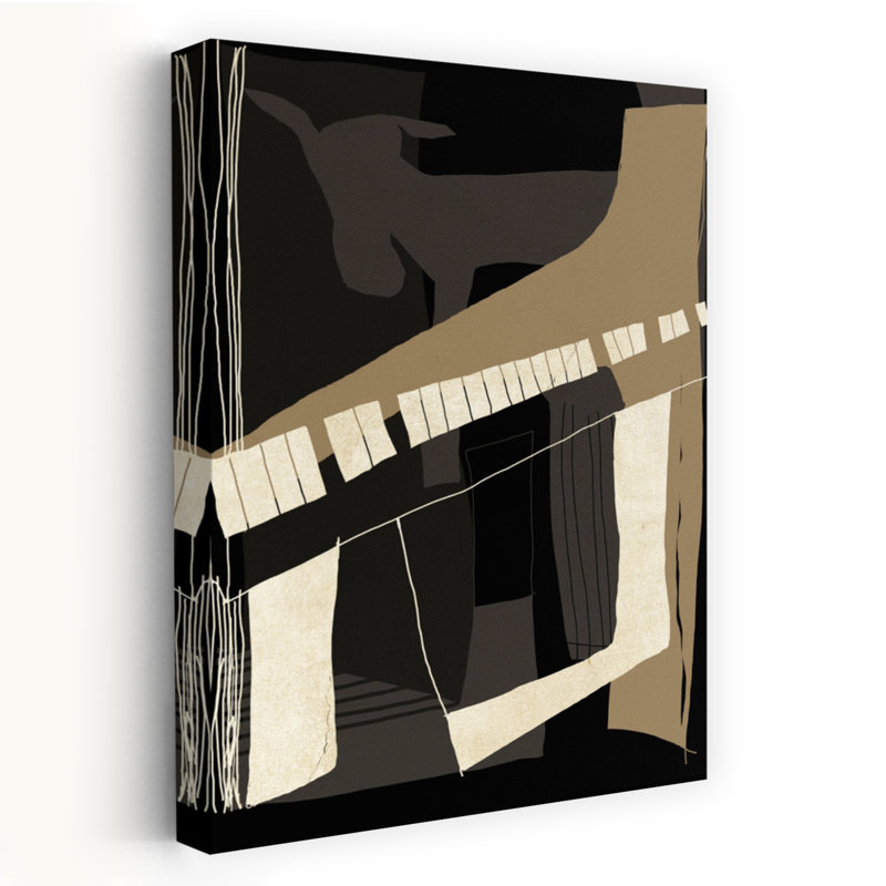 Chèvre jouant du piano, art contemporain abstrait, H 24 po x l 16 po