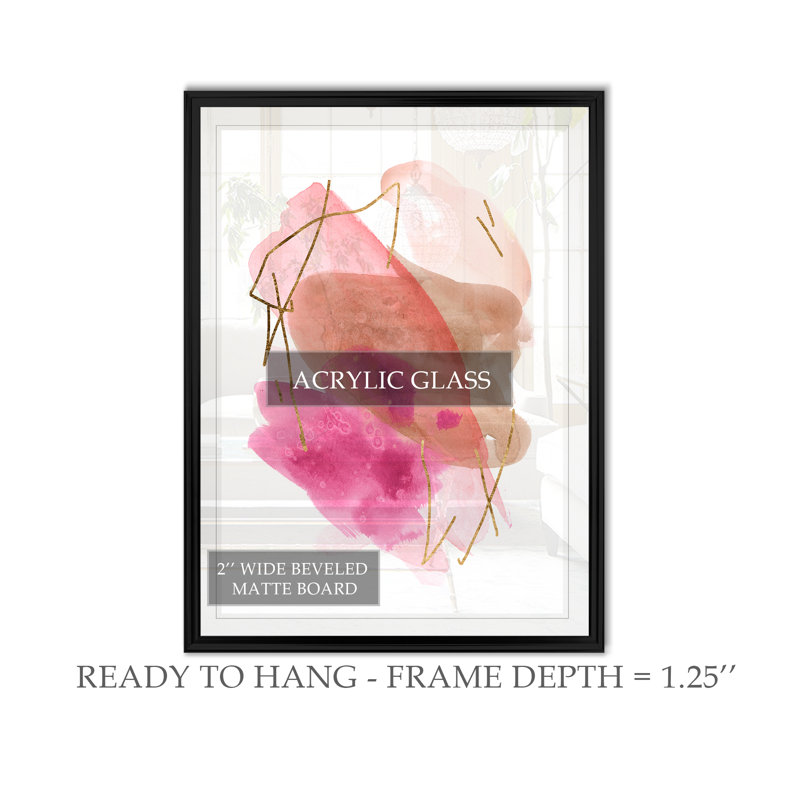 Rose Edge I - reproduction sur toile, H 30,5 po x l 42,5 po x P 1,5 po, Cadre noir