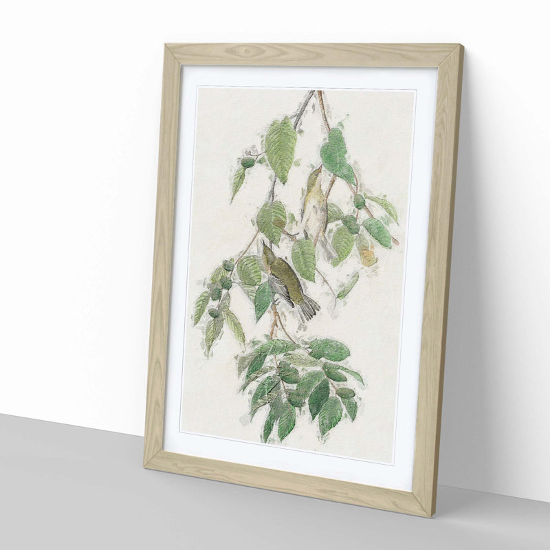 Autumnal Warbler by John Audubon - Single Picture Frame Painting, Oak Framed, 33cm H x 24cm W x 2cm D