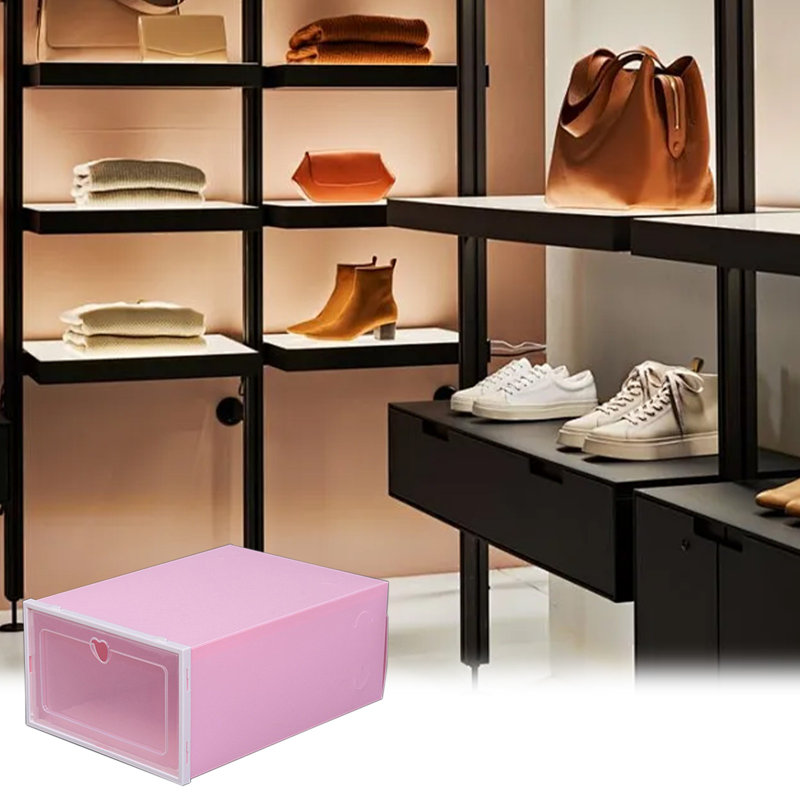 Boîte à chaussures en plastique transparent, Pink