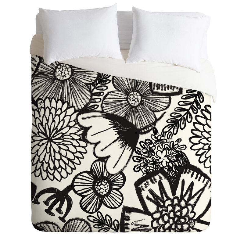 Dash And Ash Polyester Floral Duvet Cover, Queen Duvet Cover + 2 Standard Shams