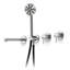 Acquaco Linki Stylo Wall Mount Four-Hole Two Handle Bathtub Faucet with Hand Shower with 8-7/8'' Spout Reach-1165326348