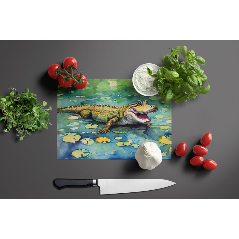 Alligator Glass Cutting Board Large