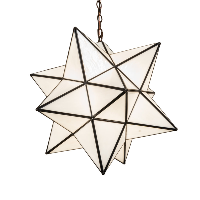 18" Wide Moravian Star Pendant, Cloud White, 25" H x 21" W x 21" D