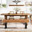 55-Inch Dining Bench Pair Of 2, Rustic Kitchen Table Bench-1651640637
