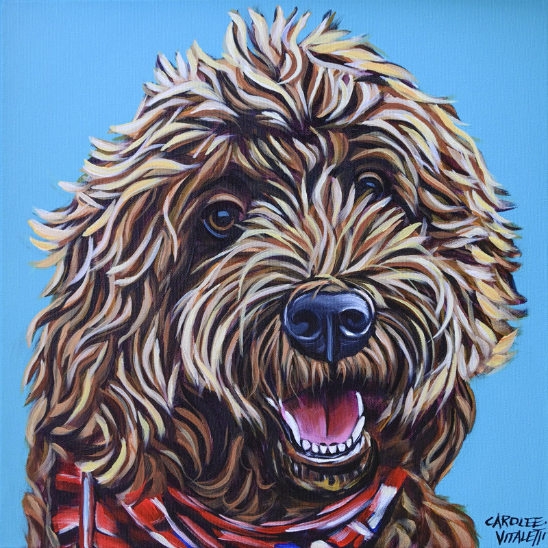 Doodle On Blue by Carolee Vitaletti - Wrapped Canvas Print, 30cm H x 30cm W