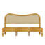 Lit plateforme Boho avec tête de lit courbée de style moderne Mid-Century-872962651
