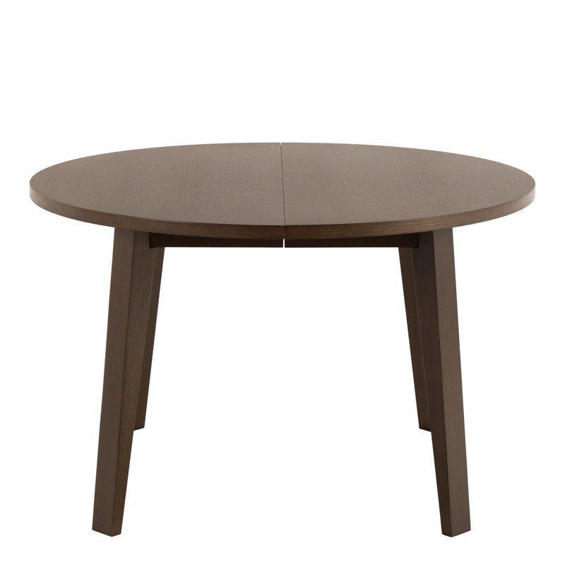 Jamila Extendable Round Dining Table, Smoked Oak