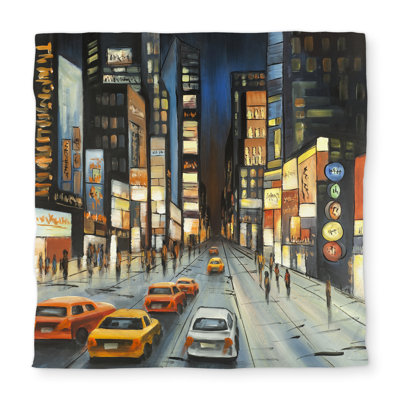 Blue Car Office Queen Duvet Cover - View on Times Square