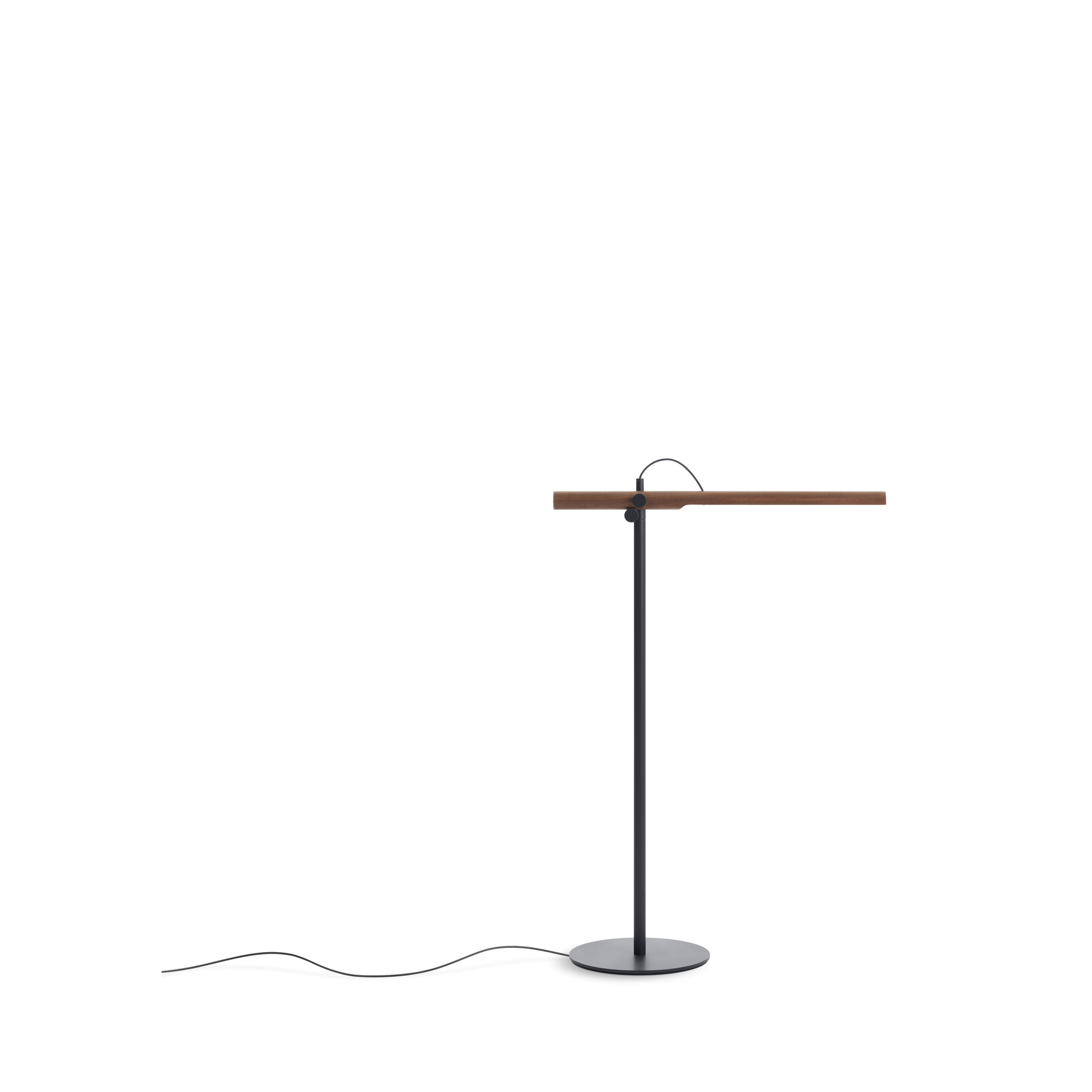 Type A 33'' LED Floor Lamp, Oblivion, Walnut